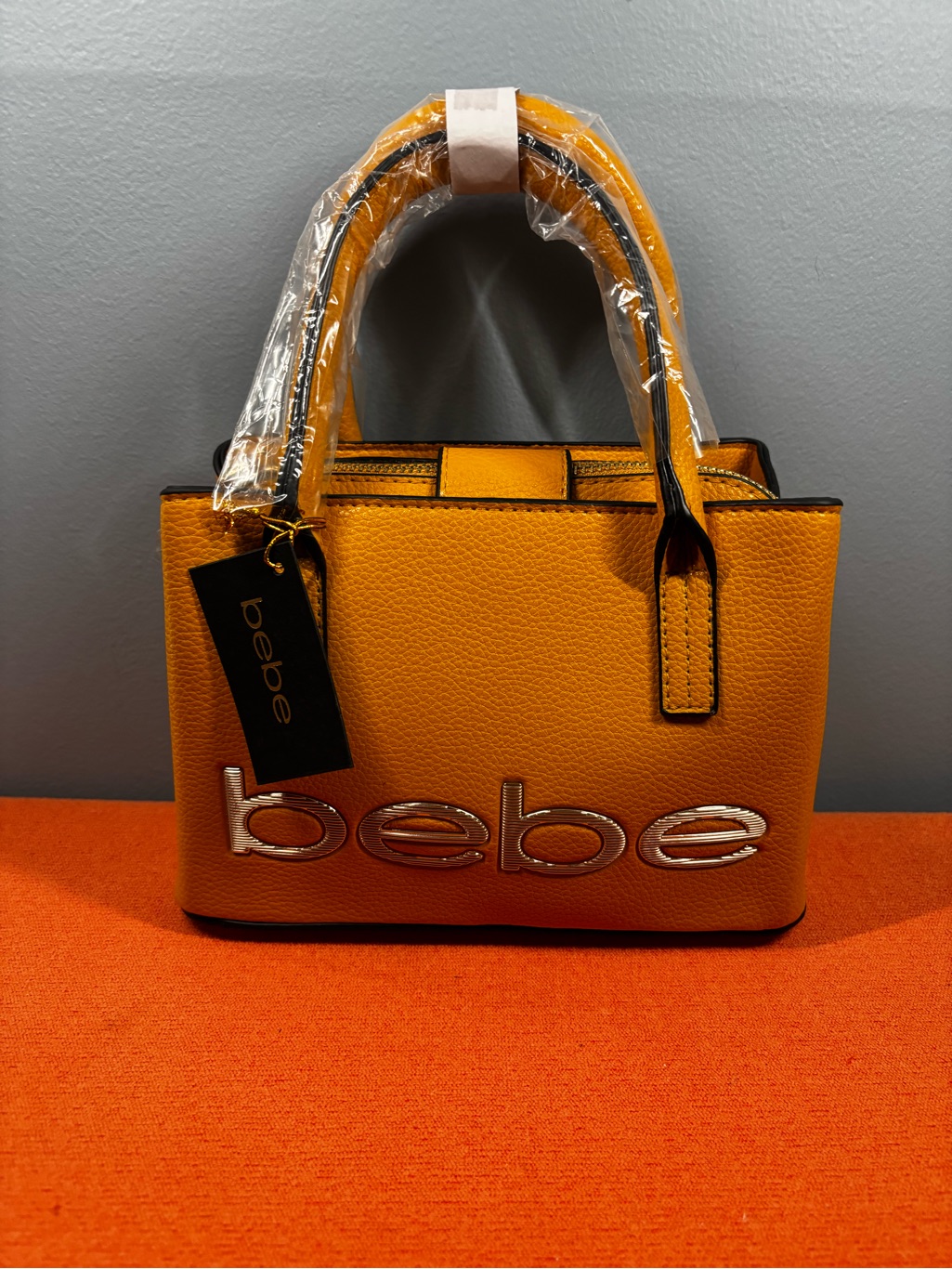 Bebe Mustard Mini Tote Bag With Logo